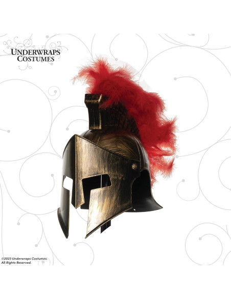 Casco de Gladiador Romano Underwraps para Adultos con Plumas