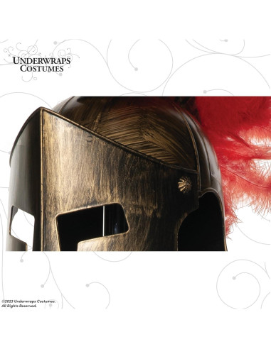Casco de Gladiador Romano Underwraps para Adultos con Plumas