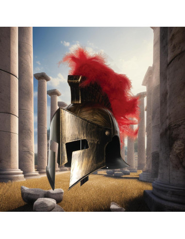 Casco de Gladiador Romano Underwraps para Adultos con Plumas