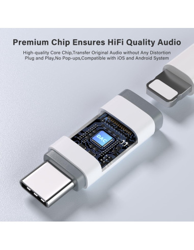 Adaptador de Audio USB-C a Lightning Mxcudu - Compatible iPhone 16/15