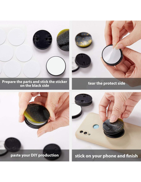 Soporte para Teléfono Weewooday 30 Piezas Doble Cara Negro Blanco