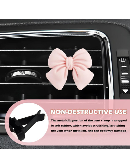 6 Clips de Ventilación de Coche OFBAND Rosa Ajustables