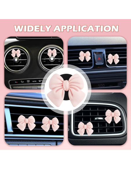 6 Clips de Ventilación de Coche OFBAND Rosa Ajustables