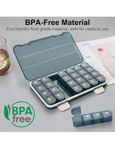 Organizador de Pastillas Acedada 4 Veces al Día 7 Días Azul