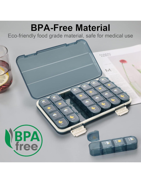 Organizador de Pastillas Acedada 4 Veces al Día 7 Días Azul