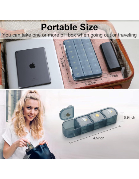 Organizador de Pastillas Acedada 4 Veces al Día 7 Días Azul