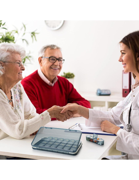 Organizador de Pastillas Acedada 4 Veces al Día 7 Días Azul