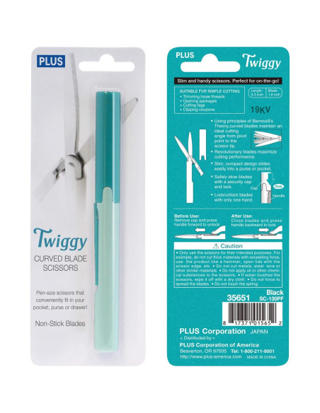 Tijeras Twiggy Compactas TSA PLUS Turquesa Antiadherentes