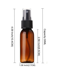 Botellas de Spray 30ML SINIDE - 4 Pack Reutilizables Ámbar 2