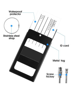 8 Etiquetas de Equipaje de Aluminio Xuniea con Soporte ID 2