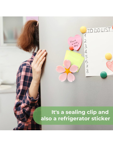 Clips Magnéticos para Nevera SETRON Clip Sakura Rosa - 5 Piezas