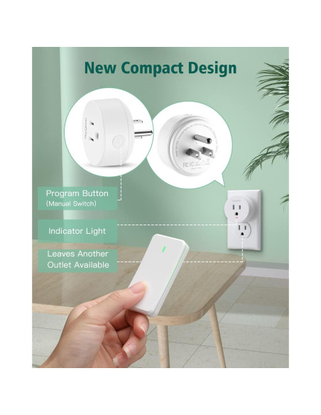 Toma de Corriente Control Remoto HAPYTHDA 15A 1500W Inalámbrica