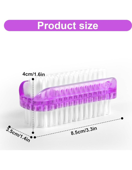2 Cepillos Limpiadores de Uñas Doble Cara Lasuroa - 8.5cm