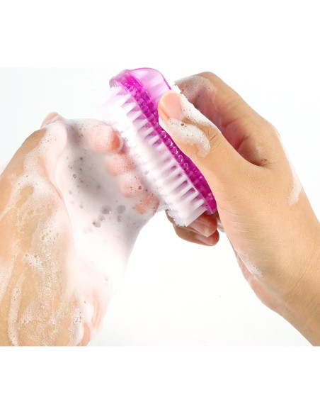 2 Cepillos Limpiadores de Uñas Doble Cara Lasuroa - 8.5cm