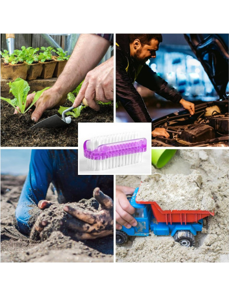 2 Cepillos Limpiadores de Uñas Doble Cara Lasuroa - 8.5cm