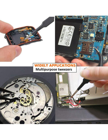 Juego de Pinzas de Precisión HANDSKIT - 9 Piezas de Acero Inoxidable