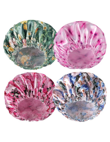 4 Gorras de Ducha Reutilizables CHFONG - Impermeables y Elásticas