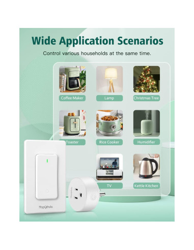 Toma de Corriente Control Remoto HAPYTHDA 15A 1500W Inalámbrica