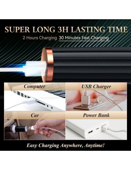 Rizador de Pestañas Calentado MGKO 3 Modos USB Negro