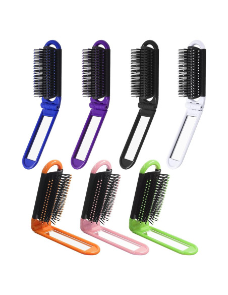 Set de 3 Cepillos de Pelo Plegables con Espejo Qjaiune