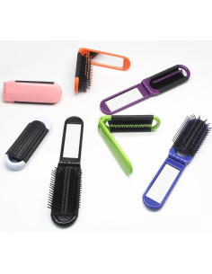 Set de 3 Cepillos de Pelo Plegables con Espejo Qjaiune 2