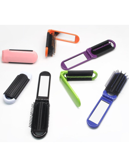 Set de 3 Cepillos de Pelo Plegables con Espejo Qjaiune