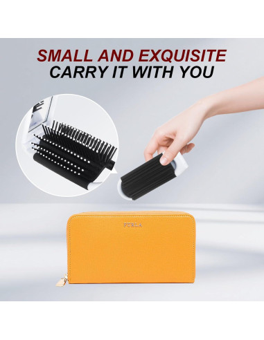 Set de 3 Cepillos de Pelo Plegables con Espejo Qjaiune