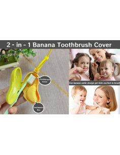 Soporte de cepillo de dientes de viaje Wonsboful 2 en 1 Plátano 2