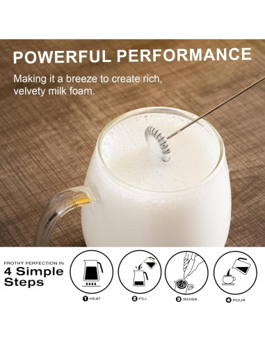 Espumador de Leche Yucime HS100 Inalámbrico Blanco 2 en 1