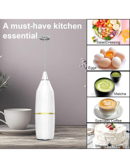 Espumador de Leche Yucime HS100 Inalámbrico Blanco 2 en 1