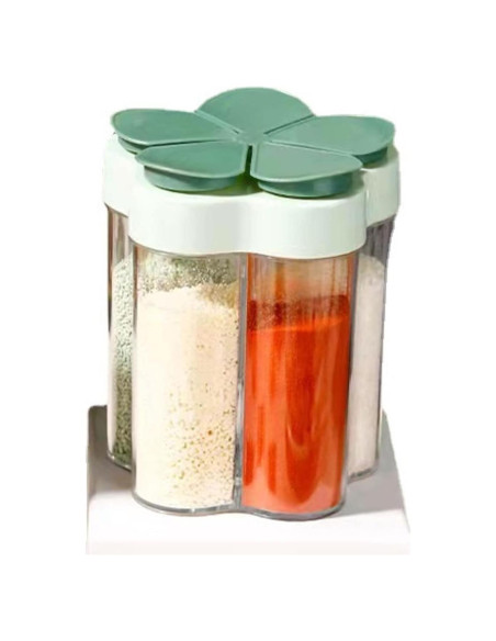 Contenedor de Especias 5 en 1 Verde con Tapa Hermética
