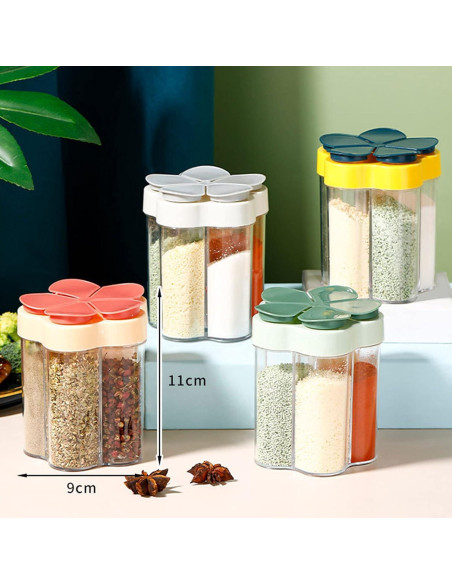 Contenedor de Especias 5 en 1 Verde con Tapa Hermética