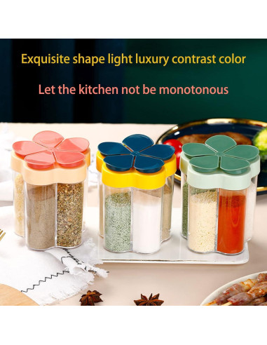 Contenedor de Especias 5 en 1 Verde con Tapa Hermética
