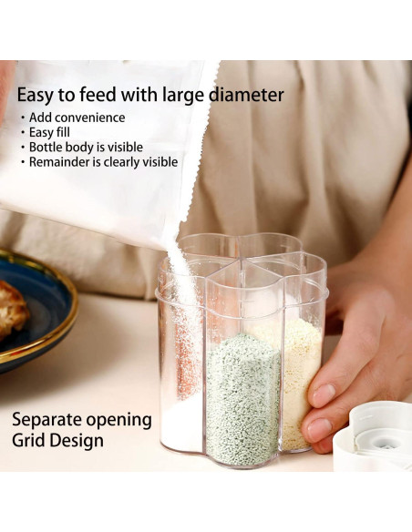 Contenedor de Especias 5 en 1 Verde con Tapa Hermética