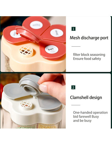 Contenedor de Especias 5 en 1 Verde con Tapa Hermética