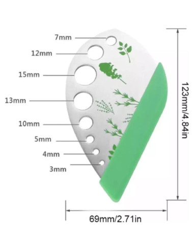Deshojador de Hierbas EcomTrend - Acero Inoxidable 9 Agujeros