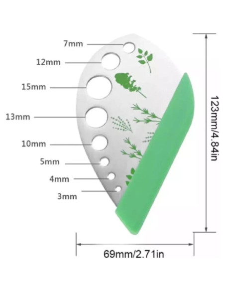 Deshojador de Hierbas EcomTrend - Acero Inoxidable 9 Agujeros