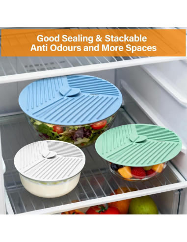 Tapas de Silicona 9-Pack FINENUT - Resistentes al Calor y Apto Lavavajillas