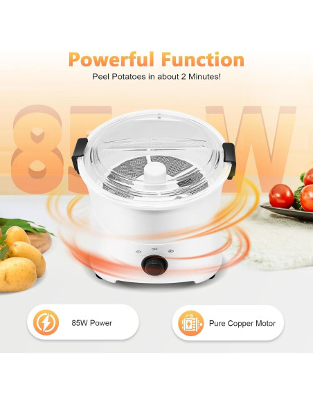 Pelador de Patatas Eléctrico YUASDUU 85W Automático Multifuncional