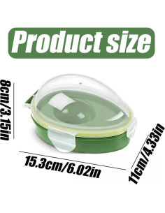 Contenedor de Almacenamiento de Aguacate Wvapzwr Verde 15.3x11x8 cm 2
