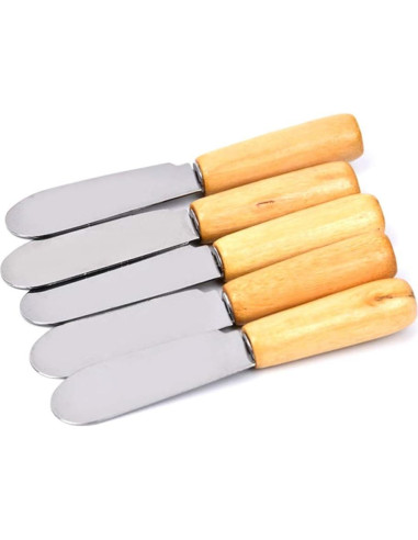 Juego de 5 Espátulas de Mantequilla ACKLLR Acero Inoxidable 10.16 cm