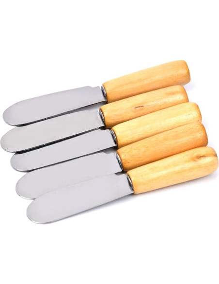 Juego de 5 Espátulas de Mantequilla ACKLLR Acero Inoxidable 10.16 cm