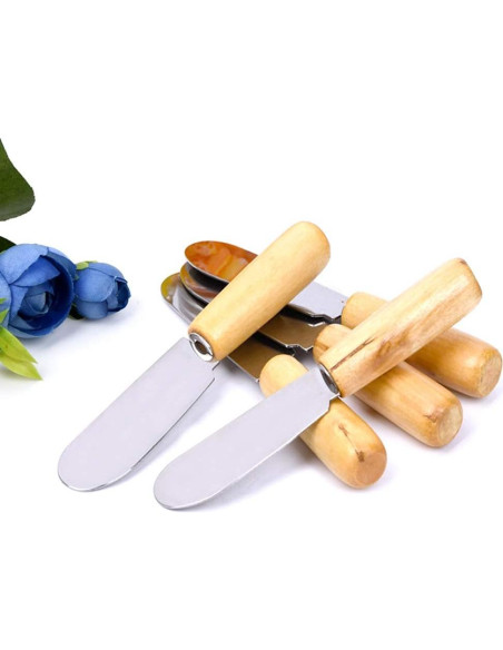 Juego de 5 Espátulas de Mantequilla ACKLLR Acero Inoxidable 10.16 cm