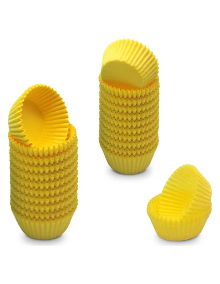 Forros para Mini Cupcakes Mombake Amarillos 500 Unidades