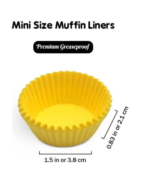 Forros para Mini Cupcakes Mombake Amarillos 500 Unidades