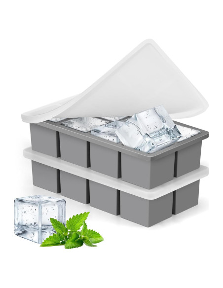 Bandeja de Hielo Amcubec 2 Piezas 16 Cubos 5.1 cm Gris