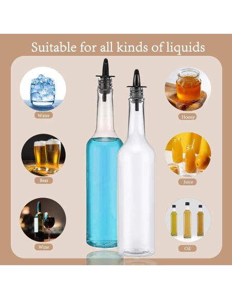 10 Botellas de Plástico 15oz con Tapas y Vertedores QXSFRKG