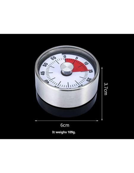 Temporizador mecánico CYFaiLiQ de cocina, acero inoxidable, 72 dB