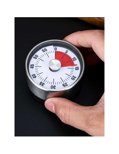 Temporizador mecánico CYFaiLiQ de cocina, acero inoxidable, 72 dB