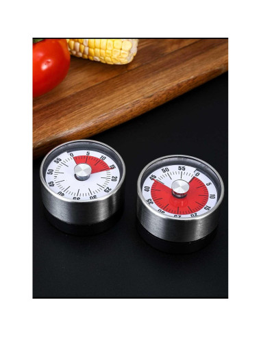 Temporizador mecánico CYFaiLiQ de cocina, acero inoxidable, 72 dB